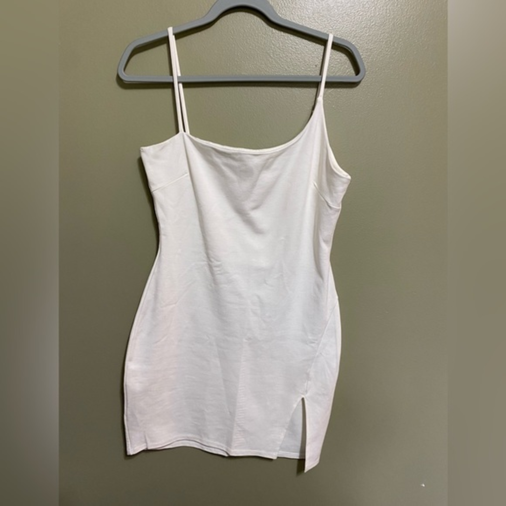 Chocolate Nylon and Spandex Slip Dress, Size L